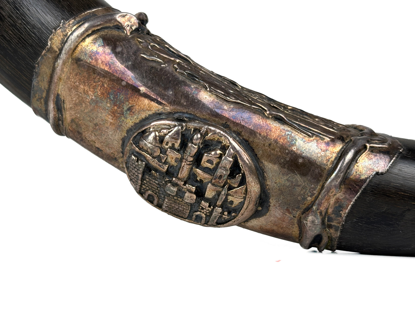 Jementisches Kudo Horn Schofar mit Silber Applikationen ca. 60cm