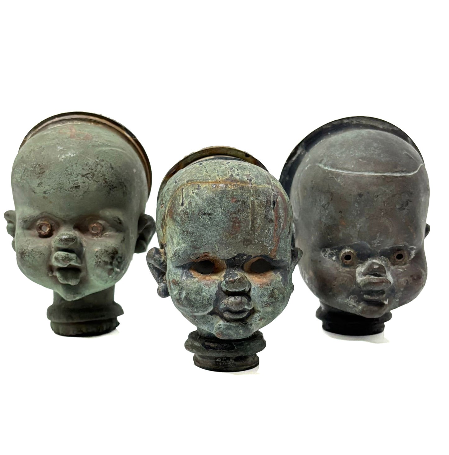 3x Rare Antique Casting Molds for Doll Heads - 20cm