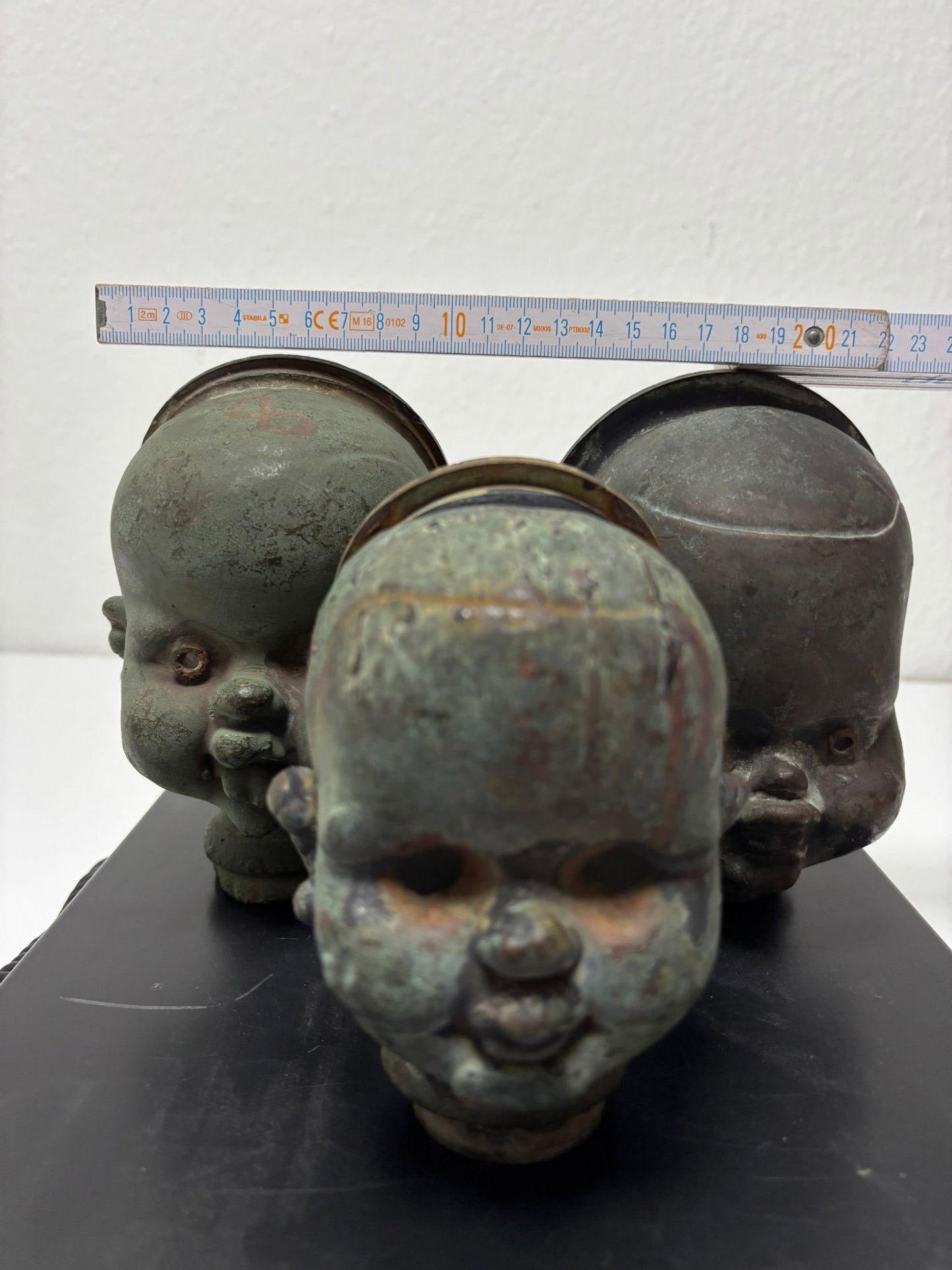3x Rare Antique Casting Molds for Doll Heads - 20cm
