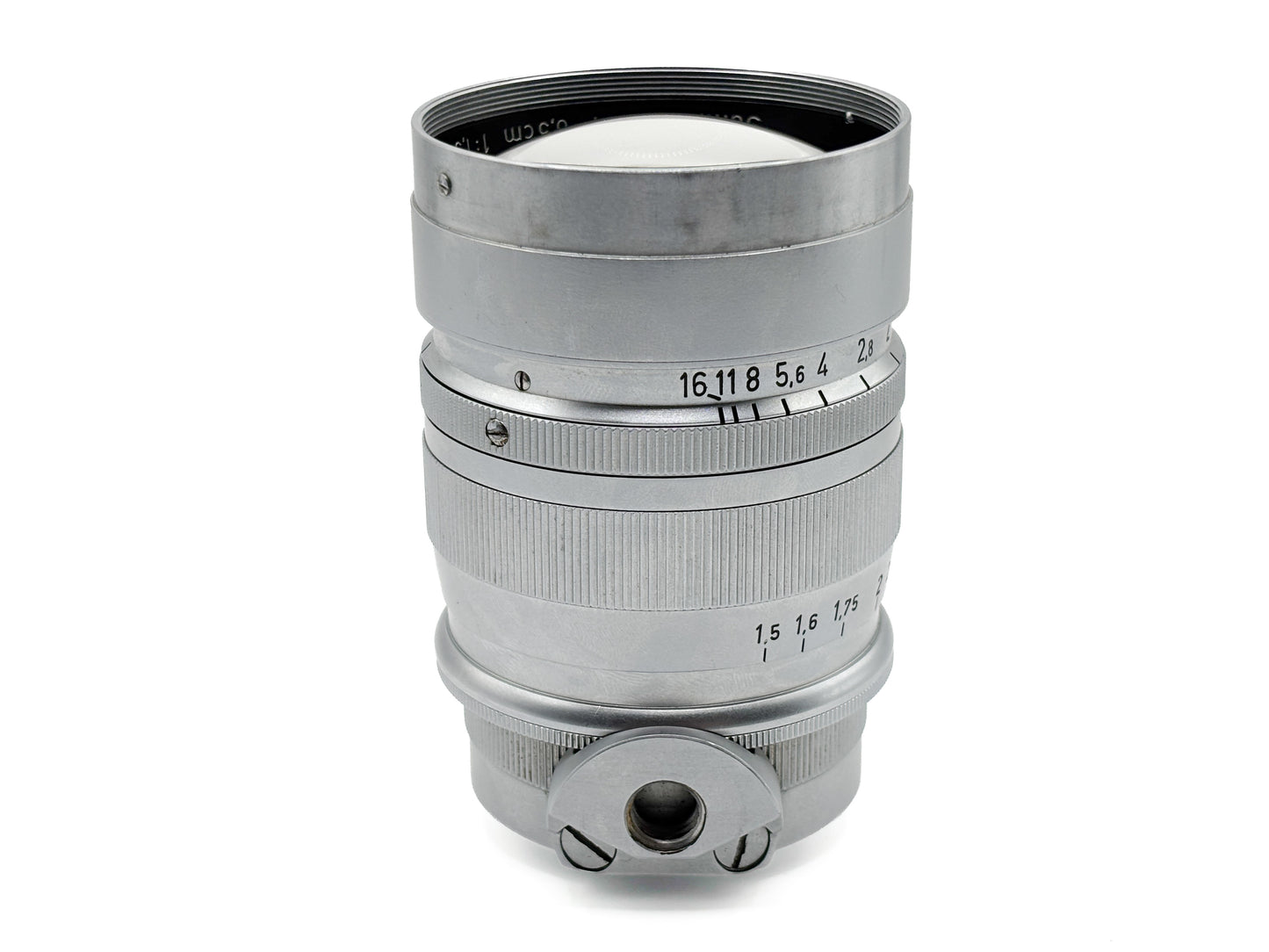 Leica Summarex M39 1,5/8,5cm V1 silber chrom mit Gegenlichtblende