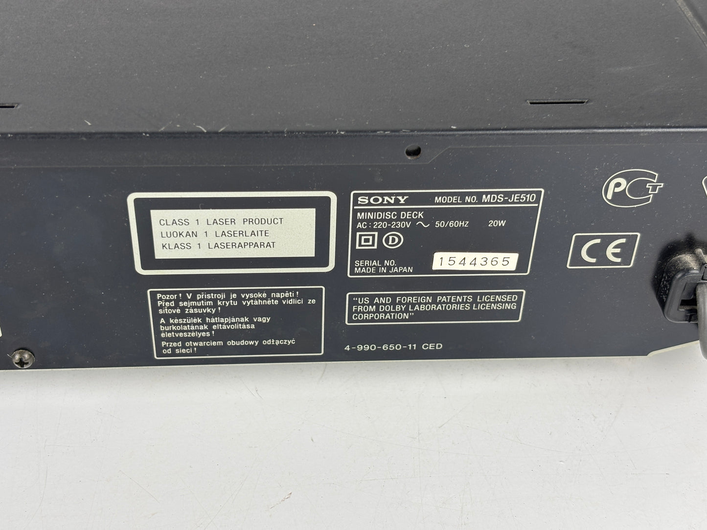 Sony MDS-JE510 Mini Disc Deck Recorder ohne Fernbedienung Gebraucht