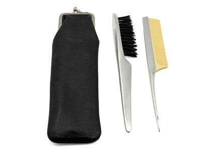 WMF Reiseset Haarpflege. Bestehend aus Kamm, Bürste und Leder Etui