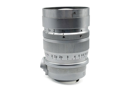 Leica Summarex M39 1,5/8,5cm V1 silber chrom mit Gegenlichtblende