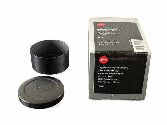Leica 12460 Gegenlichtblende mit Deckel für Summarit-M 2,5/75mm + 90mm, schwarz