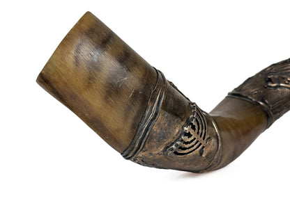 Jementisches Kudo Horn Schofar mit Silber Applikationen ca. 60cm