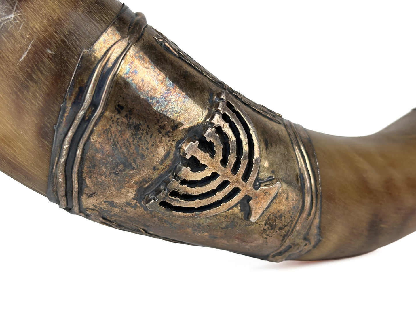 Jementisches Kudo Horn Schofar mit Silber Applikationen ca. 60cm