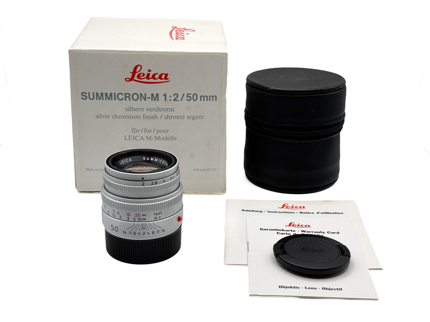 Leica Summicron-M 1:2/50mm silbern verchromt 11816 mit OVP und Papieren