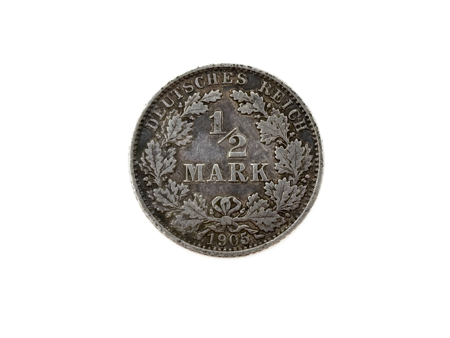1/2 Mark Deutsches Reich Silber Münze 1905 E