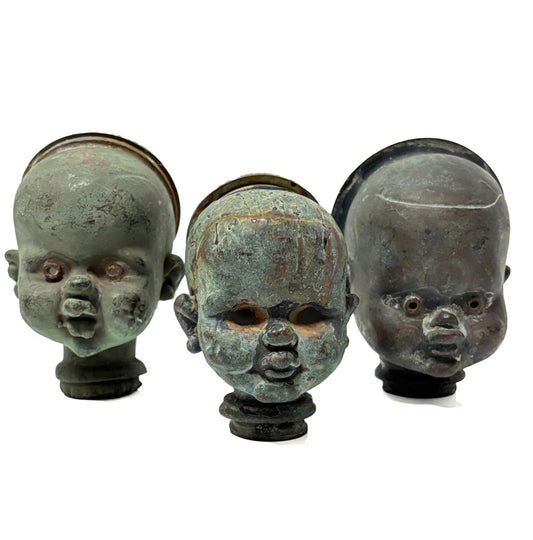 3x Rare Antique Casting Molds for Doll Heads - 20cm