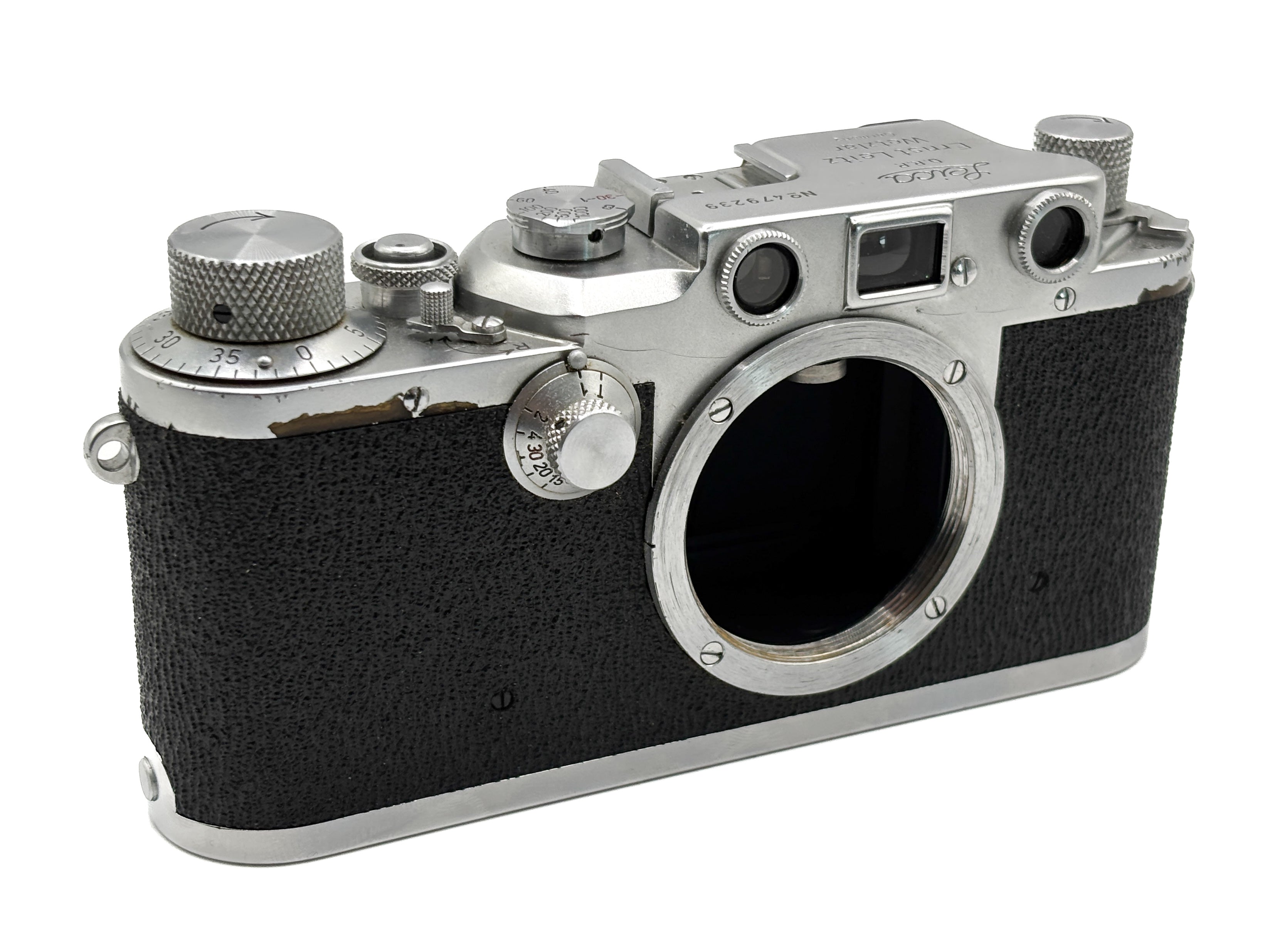 Leica IIIc Sharkskin 2. Version, Gehäuse silber – Allaboutantik