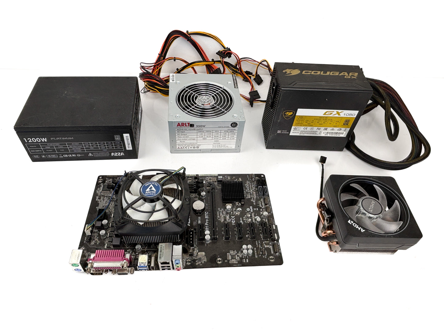 PC Parts Bundle Cougar GX 1050, AMD, ARLT, AZZA 1200W Platinum H81 Pro BTC