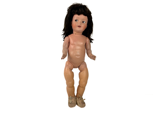 SP Puppe 3066/15 mit Echthaarperücke und Schuhe