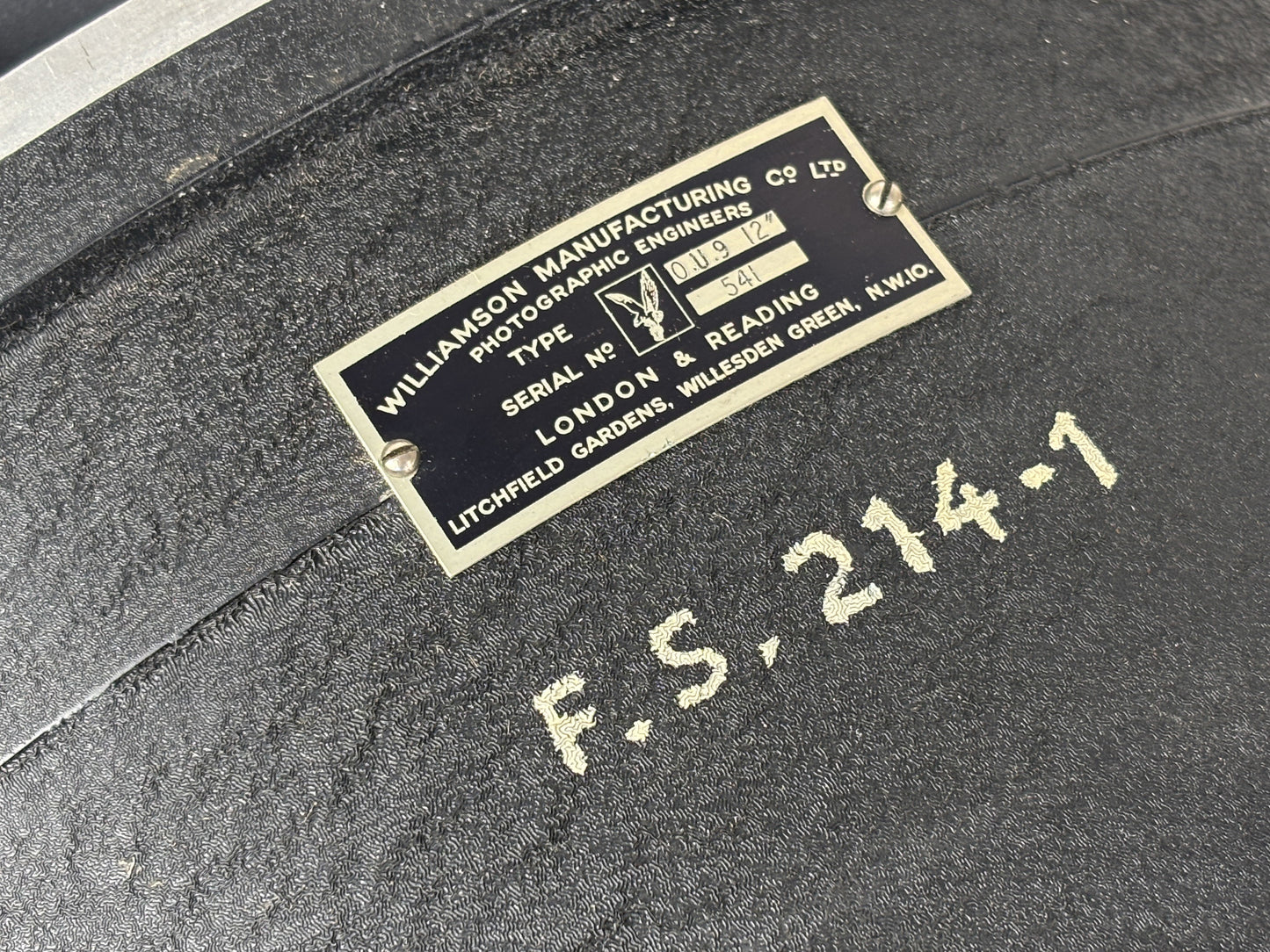 Williamson Wide-Angle Aerial Objektiv, Ross-London 4/12 Inch F.S.214-1