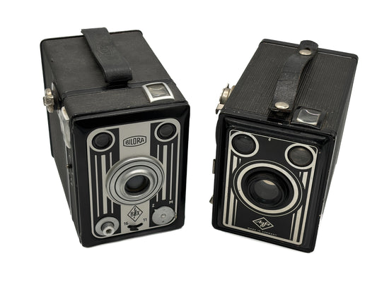 2x Box Camera Set Agfa and Bilora