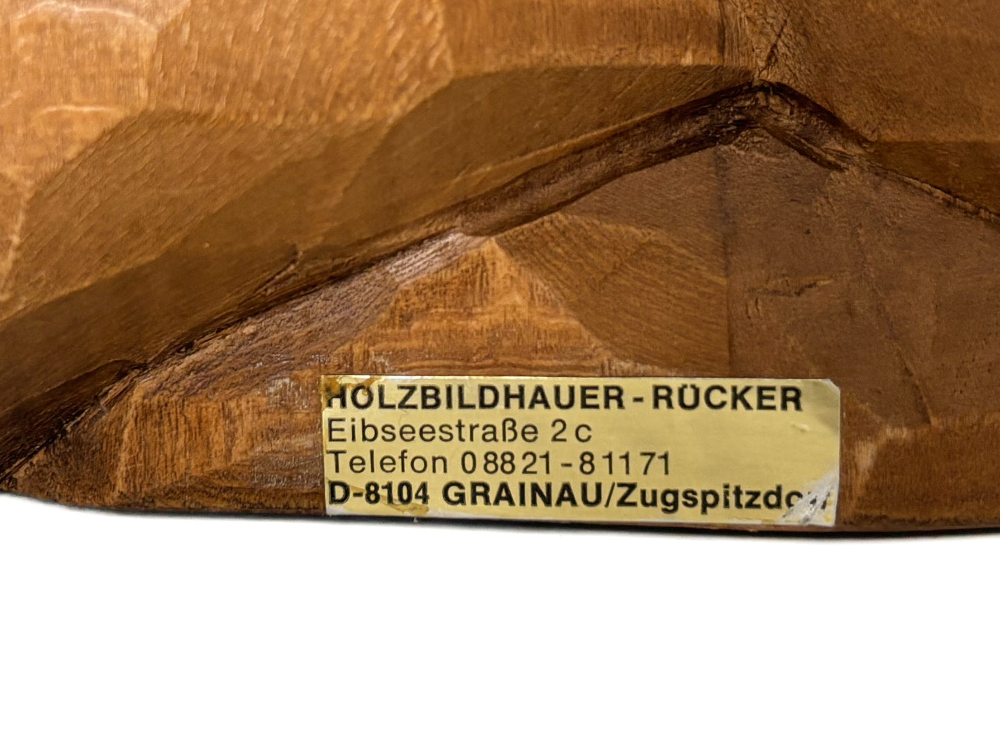 Hand-carved wooden figure "Hiker with stick"