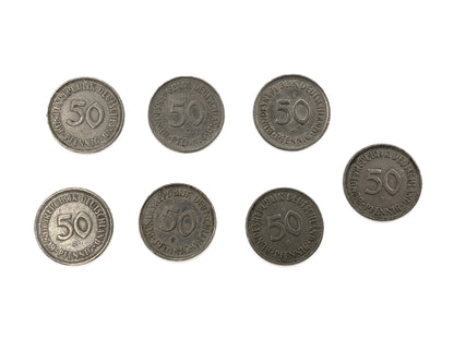7x 50 Pfennig Bundesrepublik Deutschland 1950 - 1990 Münze