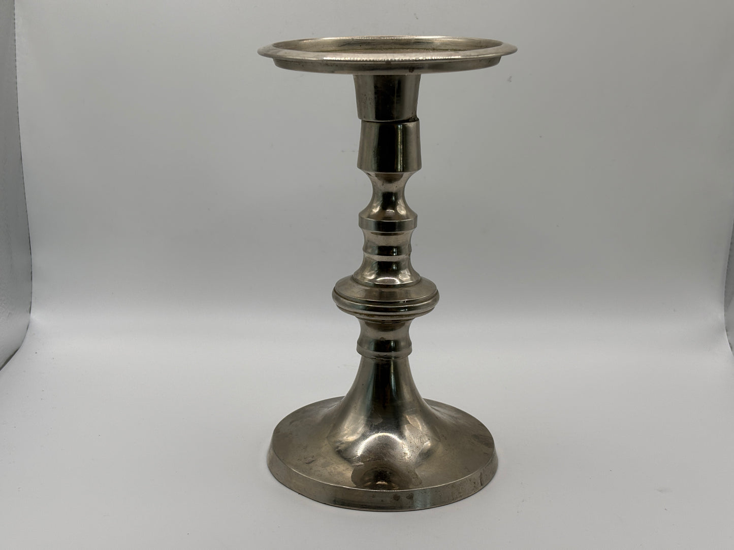 Kerzenständer aus Messing verchromt ca. 18cm hoch guter Zustand