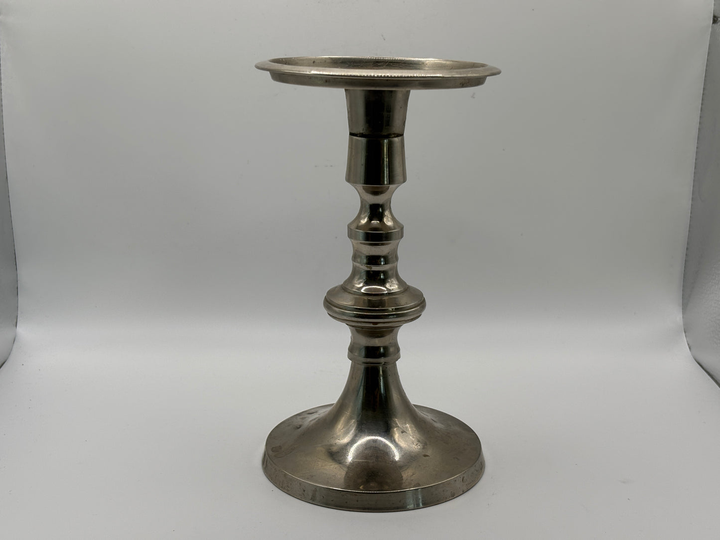 Kerzenständer aus Messing verchromt ca. 18cm hoch guter Zustand