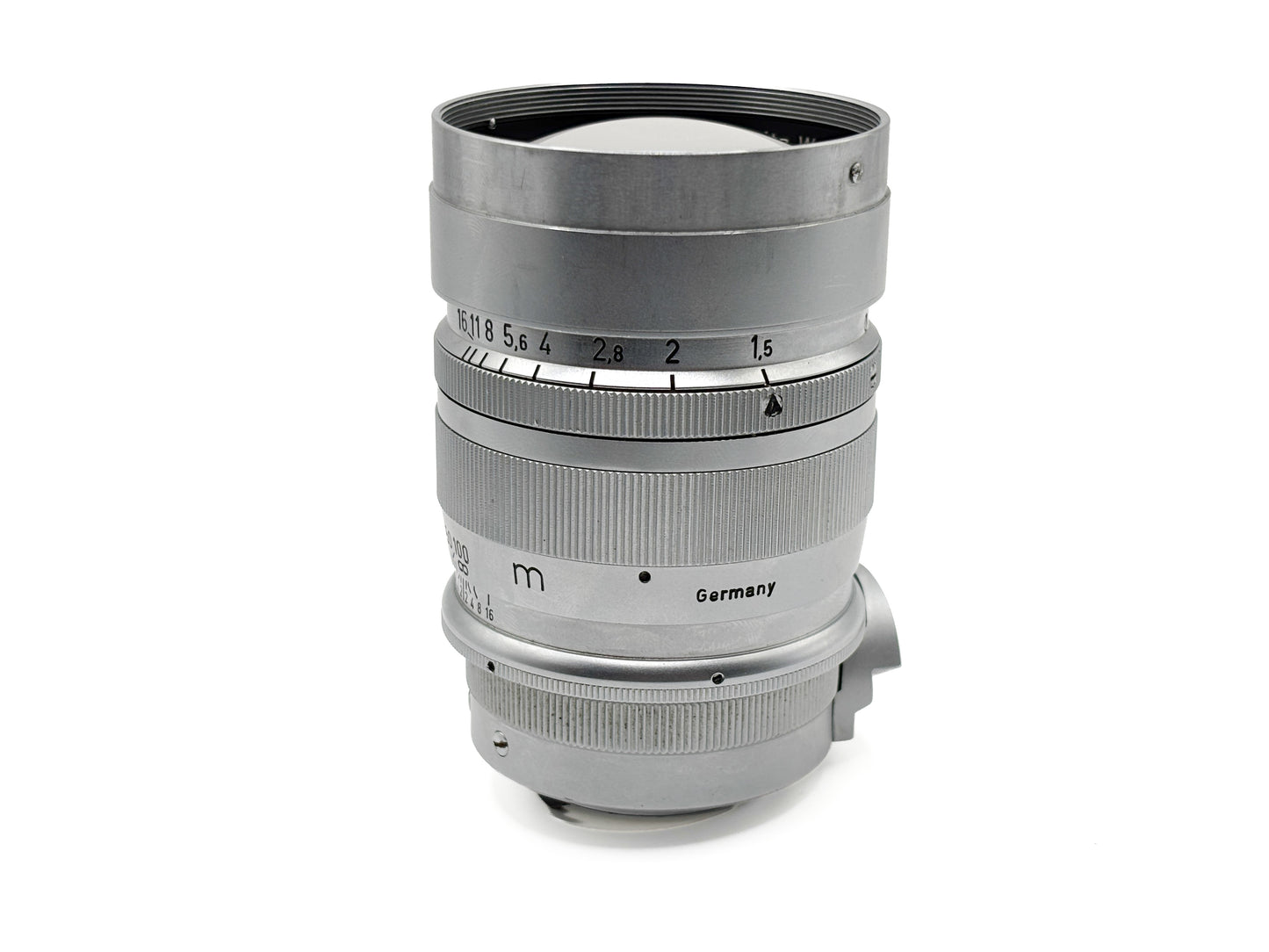 Leica Summarex M39 1,5/8,5cm V1 silber chrom mit Gegenlichtblende