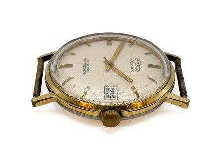 Silvia Automatic 25 Rubis Vintage Herrenuhr Stossgesichert Läuft Nicht Patina