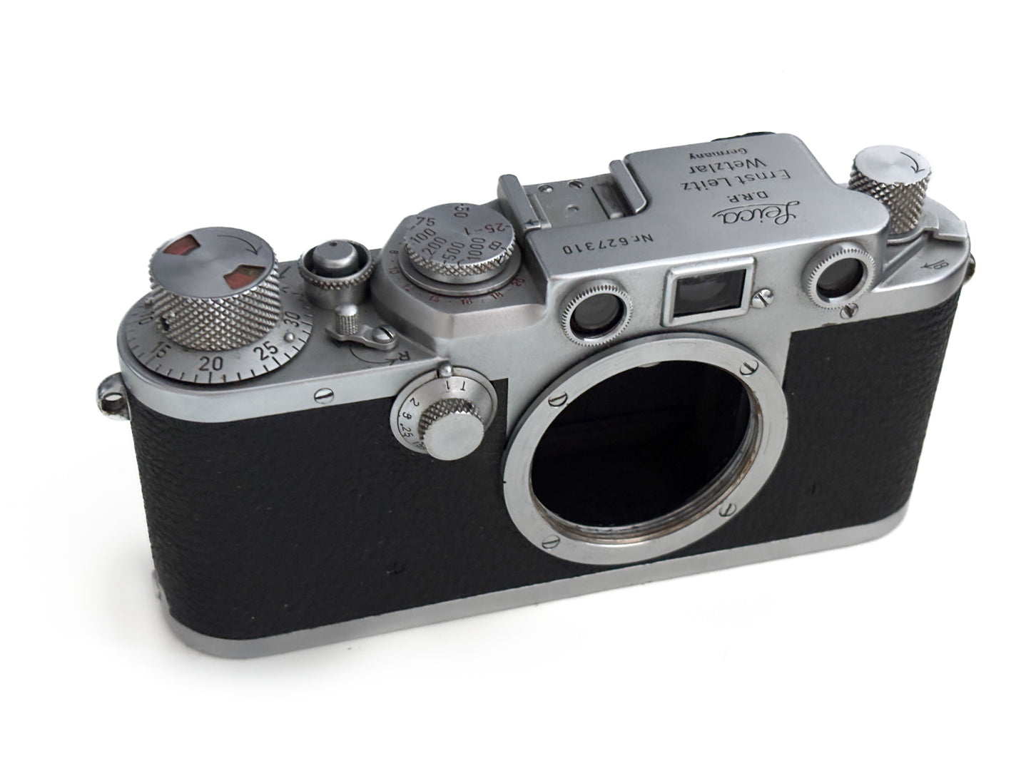 Leica IIIf, silbern verchromt Gehäuse